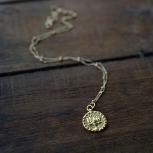 lotus + om necklace
