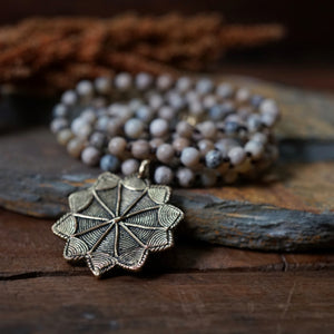 dendritic opal + baule sun mala