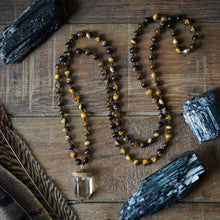 Load image into Gallery viewer, tiger&#39;s eye + lodolite mala