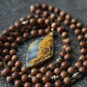 sandalwood + bumblebee jasper mala