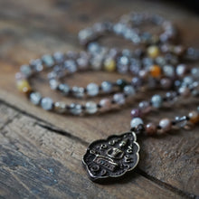 Load image into Gallery viewer, multi rutile quartz + buddha mala