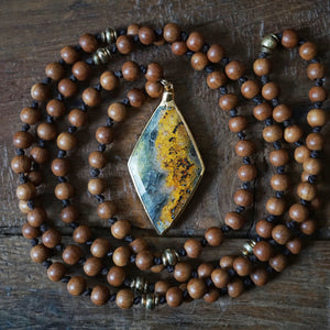 sandalwood + bumblebee jasper mala