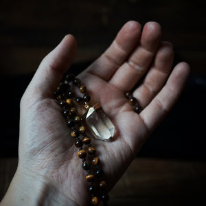 tiger's eye + lodolite mala