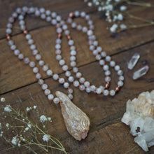 Load image into Gallery viewer, moonstone + aura quartz mala