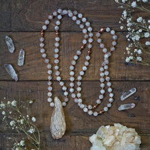 Load image into Gallery viewer, moonstone + aura quartz mala