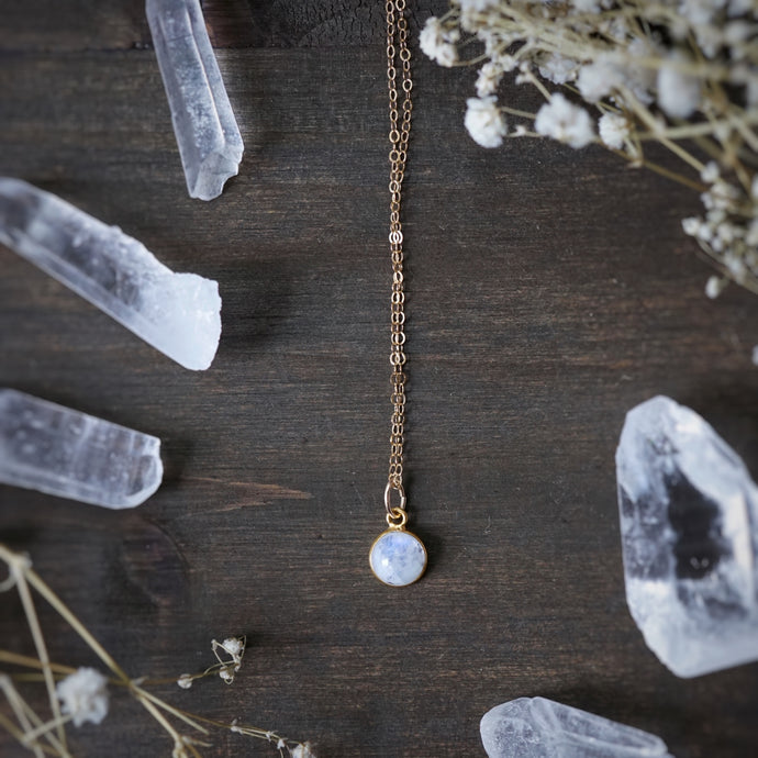 gold moonstone necklace