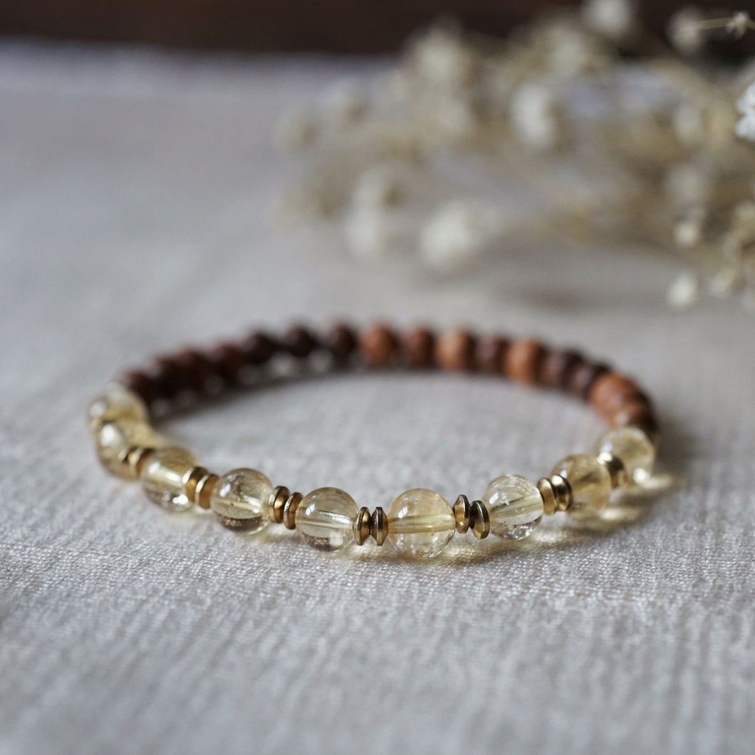 citrine + sandalwood bracelet