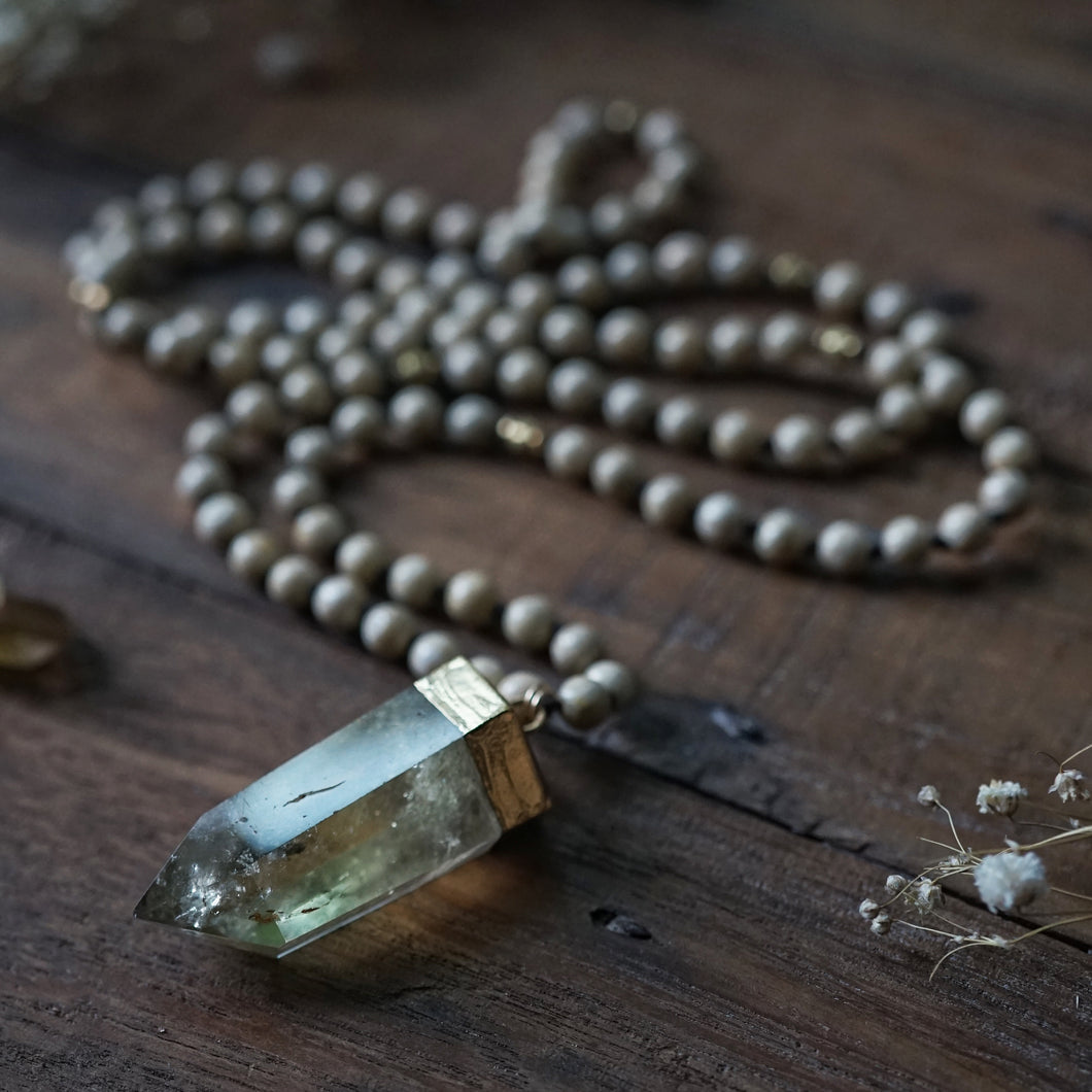 riverstone + citrine mala