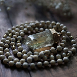 riverstone + citrine mala