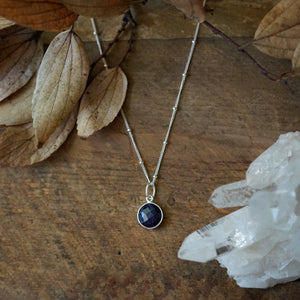 sapphire + silver necklace