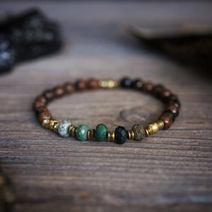 mahogany obsidian + azurite bracelet