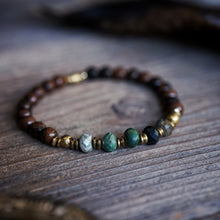 Load image into Gallery viewer, mahogany obsidian + azurite bracelet