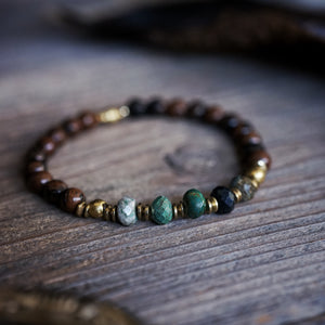 mahogany obsidian + azurite bracelet