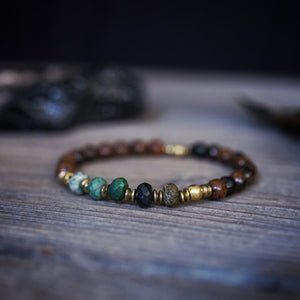 mahogany obsidian + azurite bracelet