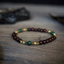 Load image into Gallery viewer, rosewood + malachite bracelet