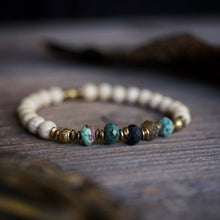 Load image into Gallery viewer, riverstone + azurite bracelet