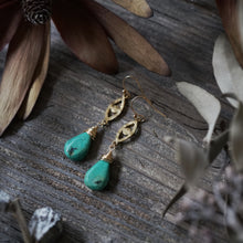 Load image into Gallery viewer, turquoise + single eye earrings