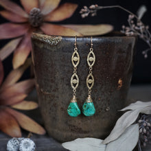 Load image into Gallery viewer, turquoise + double eye earrings